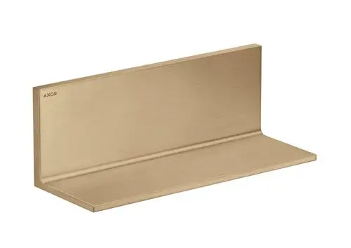 Ablage aus gebürstetem Bronze-Finish, rechteckig und flach, mit minimalistischem Design. Eingraviertes Logo "AXOR" auf der Vorderseite.